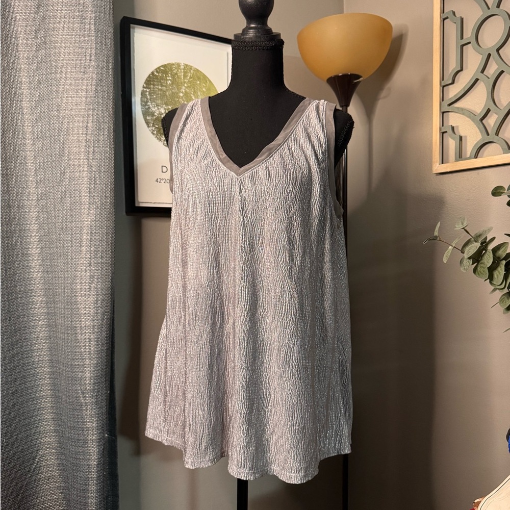 Lane Bryant Textured Gray Top